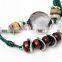 3 pcs handmade wax cord knotted bracelet sets diy crystal charms wooden beads cord bracelets for women jewelry gifts 2017