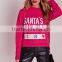 MGOO Custom Design Ladies Christmas Sweater Knitwear Women Diy Crop Jumper With Split Side Pink