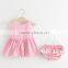 Pink Striped Lace Outfit Baby Ruffle Fashion Clothes Baby Outfits