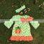 2015 new arrival kids pumpkin dress kids boutique dress girl chervon halloween dress ningbo baby kids wear firm