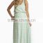 Comfortable fit round neck stripe maternity maxi dress wholesale maternity clothes 2016