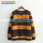 Cotton pullover sweatshirt with colorful stripes for women