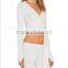 Hot sale Women's Sexy Sports wear Belly Breathable Tight tops yoga running jogging wear
