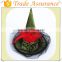 2016 New Design Ladies Deluxe Halloween crooked Hat elegant witch hat with red rose and feather