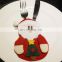 Christmas Decoration Kitchen Tableware Holder Pocket Knife Fork Spoon Lovely Santa Claus Snowman Elk Cutlery Bag