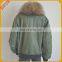 Jsfur Wholesale Bomber Fur Jacket REV Winter Coat Detachable Collar
