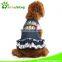 Knitted Denim Skirt for Princess Dog Dress, Dog Clothes for 2015 New Style