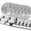 STAINLESS STEEL 6 COMPARTMENT AMERICAN MESS TRAY - SQUARE