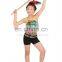 Chic confetti colour children girls stage latin jazz dance costume with top and pant ET-022