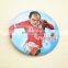 round tinplate button badges printing football star metal tin lapel pin