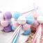 China supplier low price colorful pink cat teaser stick toy with balls for pet cat