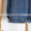 TWOTWINSTYLE Mesh Patchwork Women For Denim Jacket Sleeveless Button Big Size Female Tops