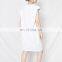 TWOTWINSTYLE White Dress For Women O Neck Sleeveless Knee Length Minimalist Large Size Loose