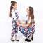 2019 summer family matching clothing floral print overalls mother and child dress Long Maxi Dress