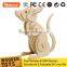 Hot selling toys for baby wooden puzzles Animal mouse DIY Crafts