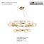 Polyhedral ceiling light brass crystal pendants ripple glass chandelier