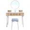 2019 New Design Girls bedroom furniture Dressing makeup Table Desk with Stool and Mirror