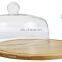 Cake Stand with Dome Serving Platter Tray Round Cake Stand bamboo