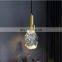 Modern All-copper LED Chandelier For Restaurant Hotel Luxury Single-Head Bedside Hanging Lamp Table Hotel Crystal Pendant Light