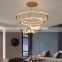 Dimmable round gold led pendant light staircase long ceiling chandelier lighting french modern luxury k9 crystal chandelier