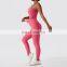 Ribbed Peach Butt Yoga Leggings Custom Invisible Pocket Tummy Control Sports Pants