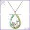 304L Stainless Steel Rainbow Color Opal Locket Pendant Necklace