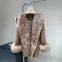 European double-sided wool coat tied mid-length coat hooded print fashionable loose temperament autumn and winter new style