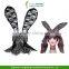 Halloween Costume Party Rabbit Bunny Ears Headband With Lace Eye Mask