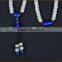 7*9mm buddhist 108 White Bodhi Root lapis Prayer Beads mala bracelet