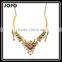 Women Jewelry 18k Gold Plated Pink Crystal Choker Chunky Statement Bib Necklace