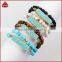 2016 Women's Double Row Agate Bead & Gold Beaded Stretch Bracelet Jewelry