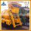 mobile JZM350 concrete mixer with self loading hopper