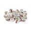 Nice 8mm Topaz Color Metal Style #1 Caystal Rhiestone Ball Shape Spacer Beads Silver Plated 20pcs Per Bag