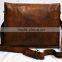 Real Goat Leather Vintage Messenger Shoulder Bag Men Briefcase Laptop satchel Sling Office Bag