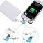 Ultra slim credit card shape portable power bank charger with custom logo print, i phone connector and optional capacity