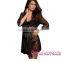 Black Open Cup Cutout Chemise with Thong lingeries babydoll