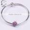 SILVER CHARM WITH FANCY RED CUBIC ZIRCONIA AND GREEN CRYSTAL Charm 791485CFR
