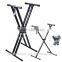 Professional Musical Instrument Stand Doulbe Metal Pipe Piano X Keyboard Stand