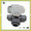 3 way PVC electric 220V motor ball valve flange type stainless steel