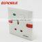 White ABS faceplate more 15A 3 pinmodular electrical sockets