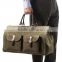 men's waxed canvas military duffle bag with leather trim                        
                                                Quality Choice