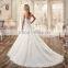 VDN29 Classic Glamorously Beautiful Bridal Gown Floor Length Beaded Appliqued Crepe Princess Wedding Dress for Weddings