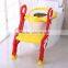 Durable and safety plastic baby toilet seat, children portable ladder toilet