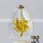 Gold plated crystal vial pendant DIY jewelry essential oil pendant name on rice art SCREW CAP