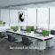 Modern design aluminum frame modular partitions office 2 seat office desk T shaped office desk