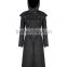 Punk Rave Womens Coat Long Jacket Black Goth Steampunk Military Hooded Trench