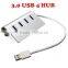 High Speed 4 Ports USB 3.0 Hub Portable Aluminum Hub New for Aple Macbook Air PC Laptop