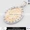 wholesale custom stainless steel pendant gold oval pendant