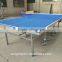 Double folding table tennis table with grey color and metal frame