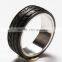 8MM Comfort Fit Stainless steel cross Wedding Band Engagement Ring with Black Carbon Fiber Inlay